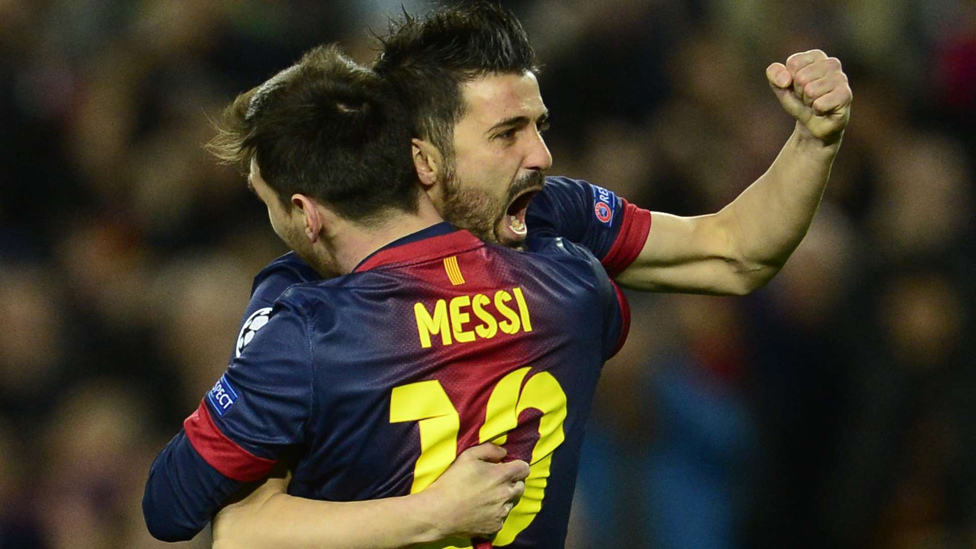 David Villa Lionel Messi Barcelona