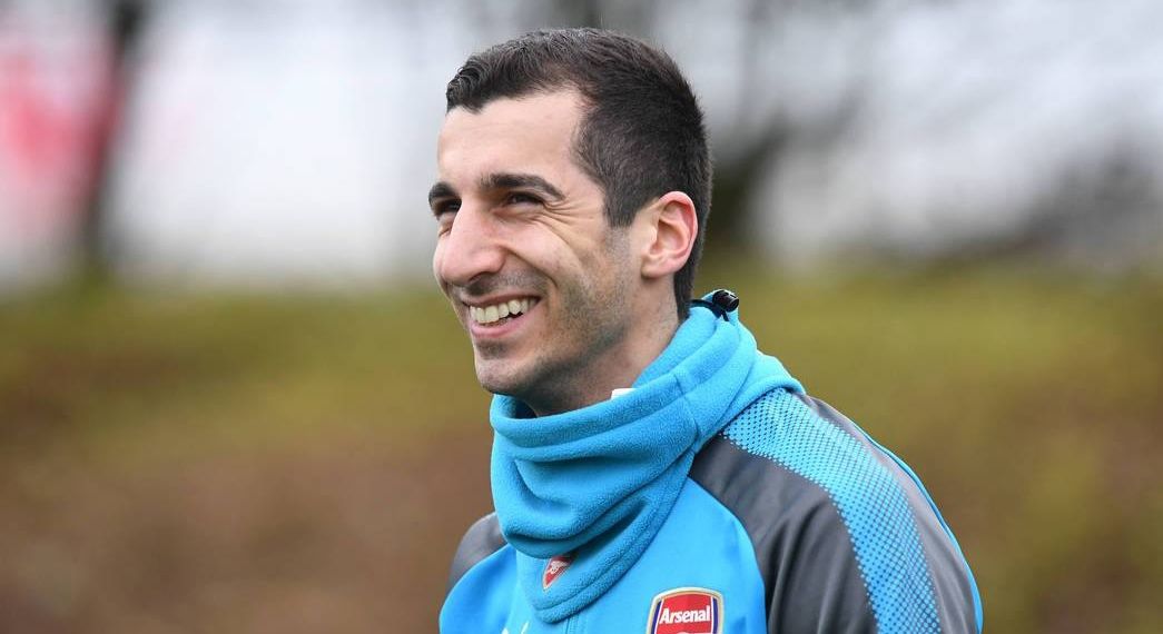 Henrikh Mkhitaryan firsti training with Arsenal