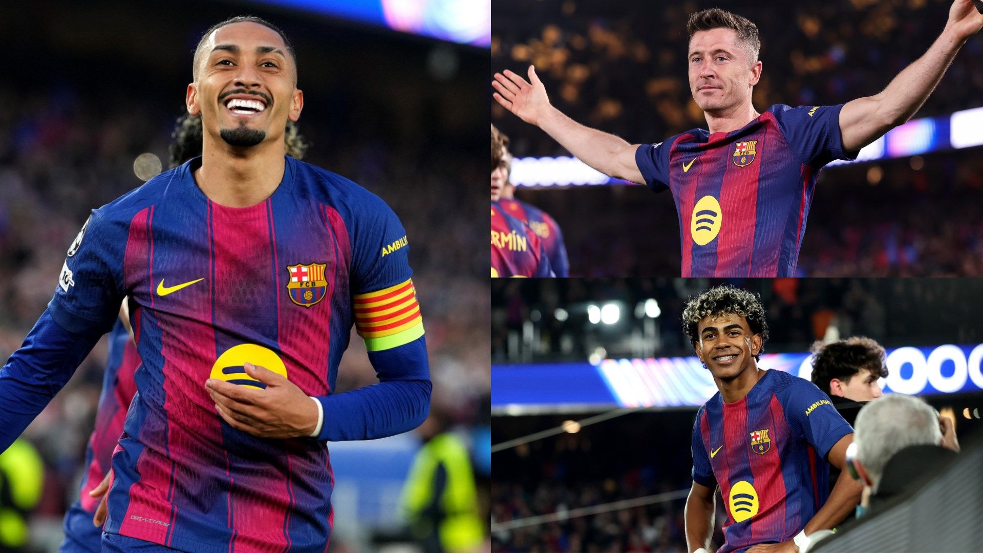 Raphinha Lewandowski Yamal Barcelona GFX