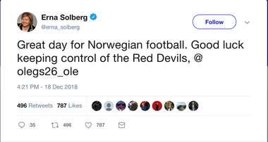Solberg tweet Solskjaer 2
