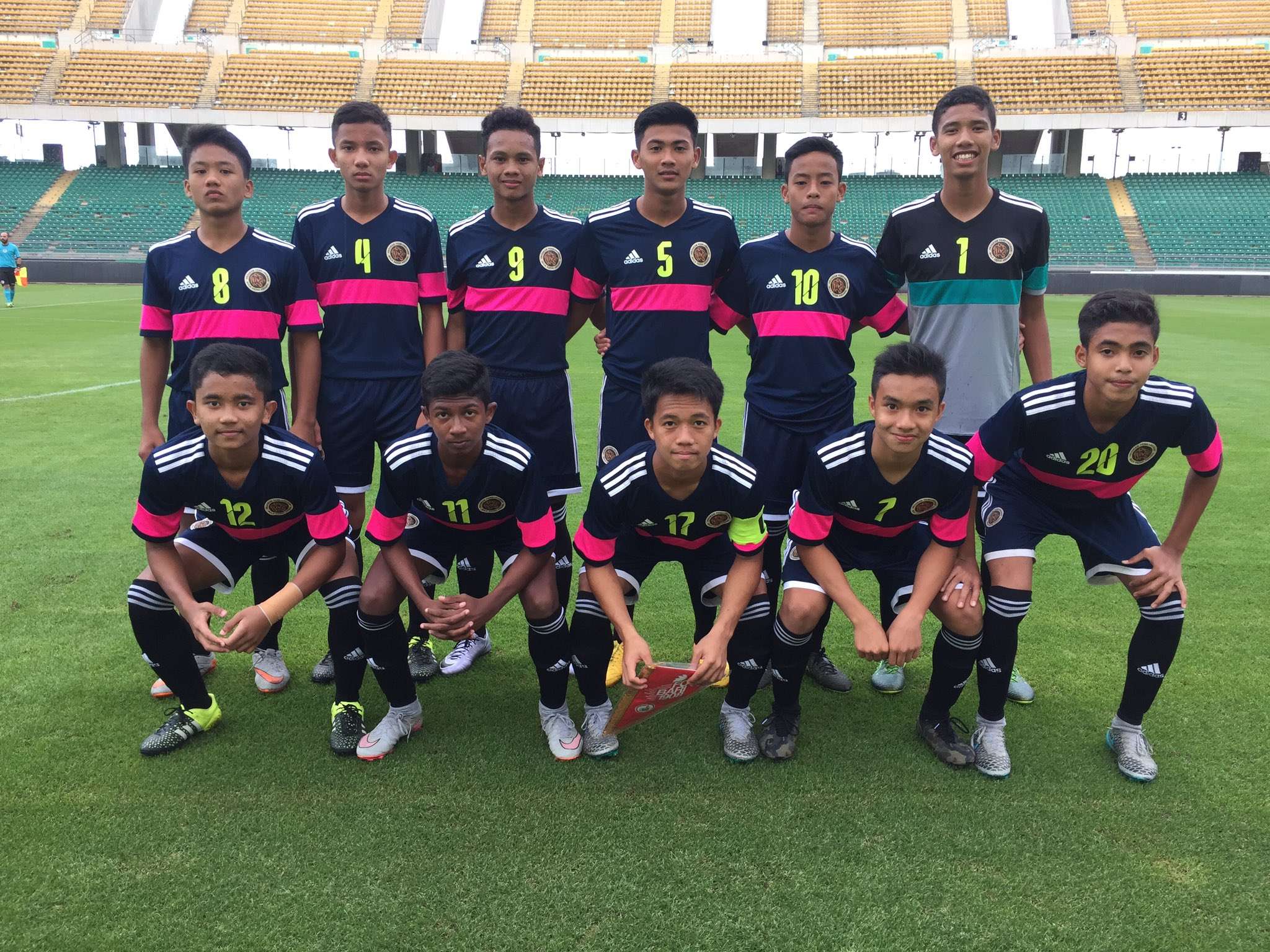 NFDP Malaysia U14 starting lineup against FC Bari 2016
