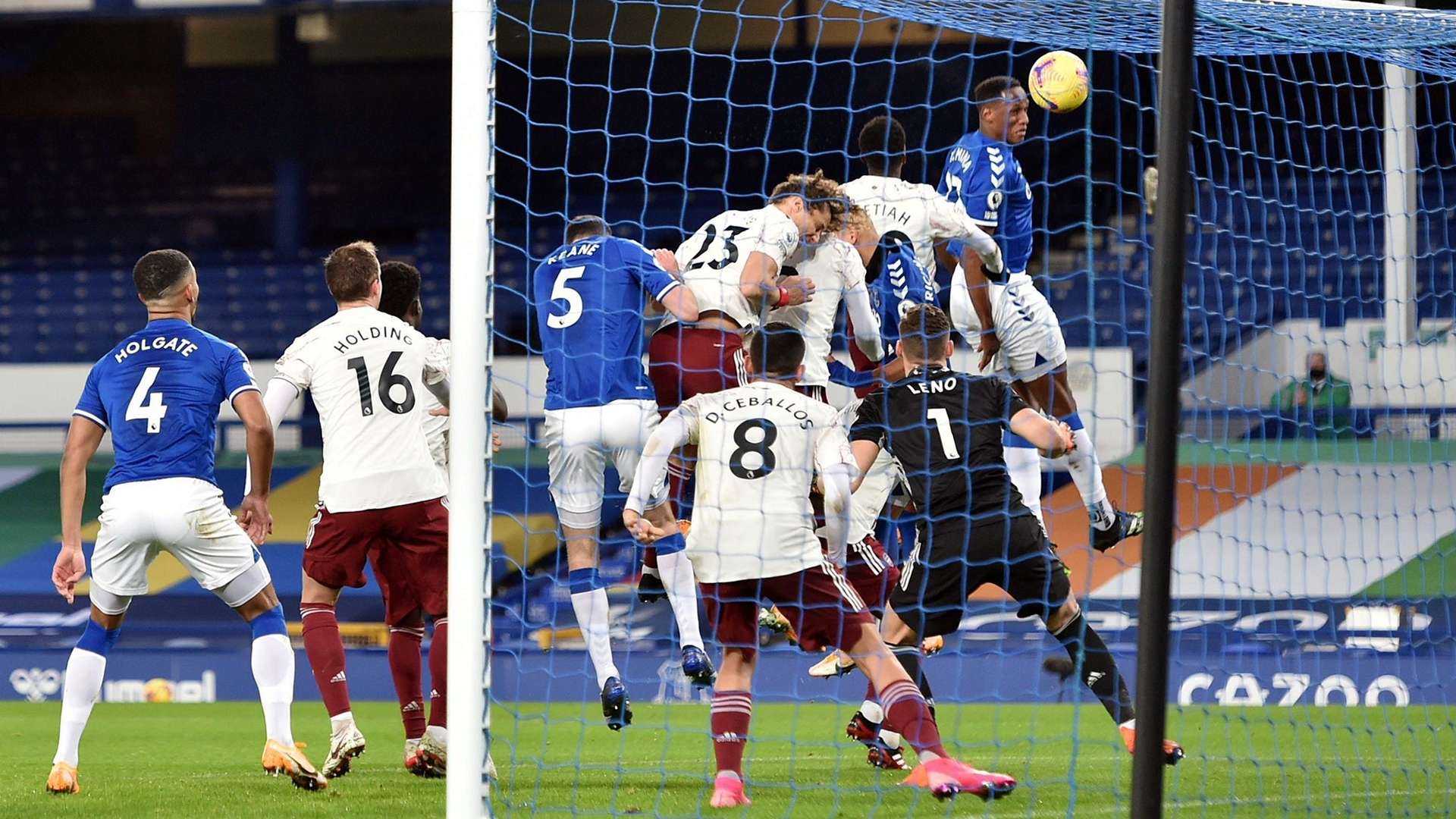 Everton Arsenal Yerry Mina Premier League 2020