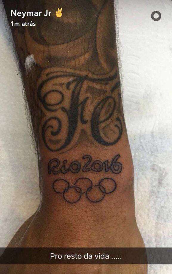 BODY ONLY Neymar tattoo Rio 2016 21082016