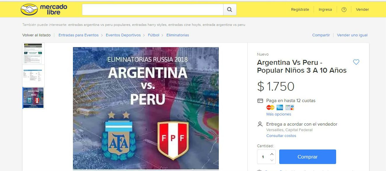 Argentina Peru Entradas