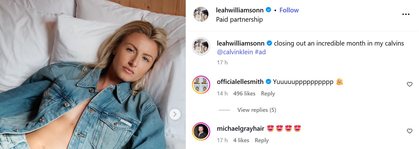 Leah Williamson Elle Smith Calvin Klein