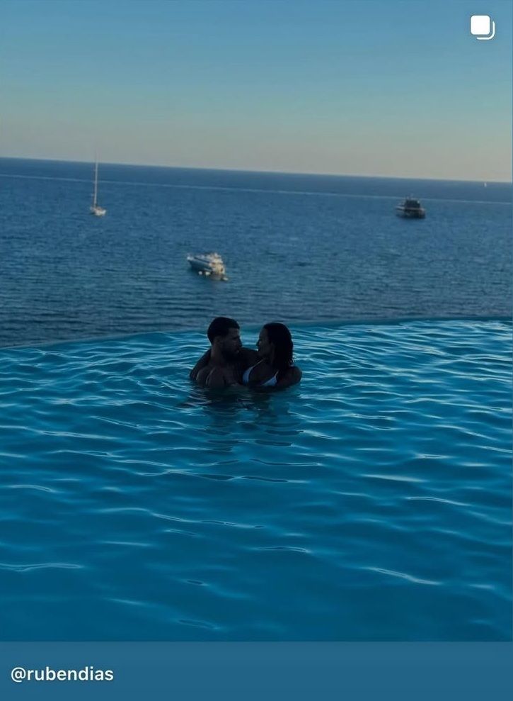 Maya Jama Ruben Dias swimming pool