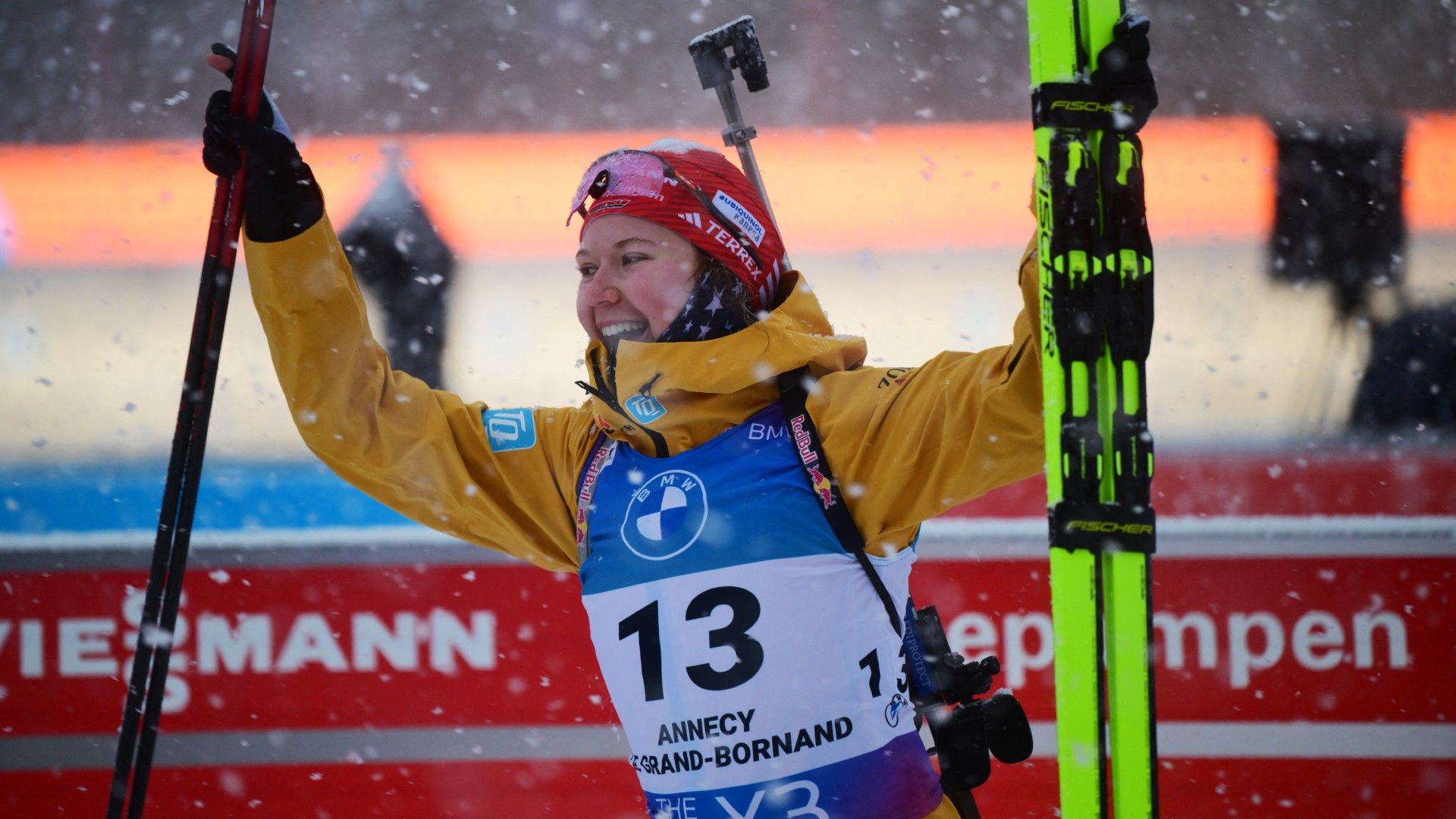 First placed Germany's Selina Grotian gestures 