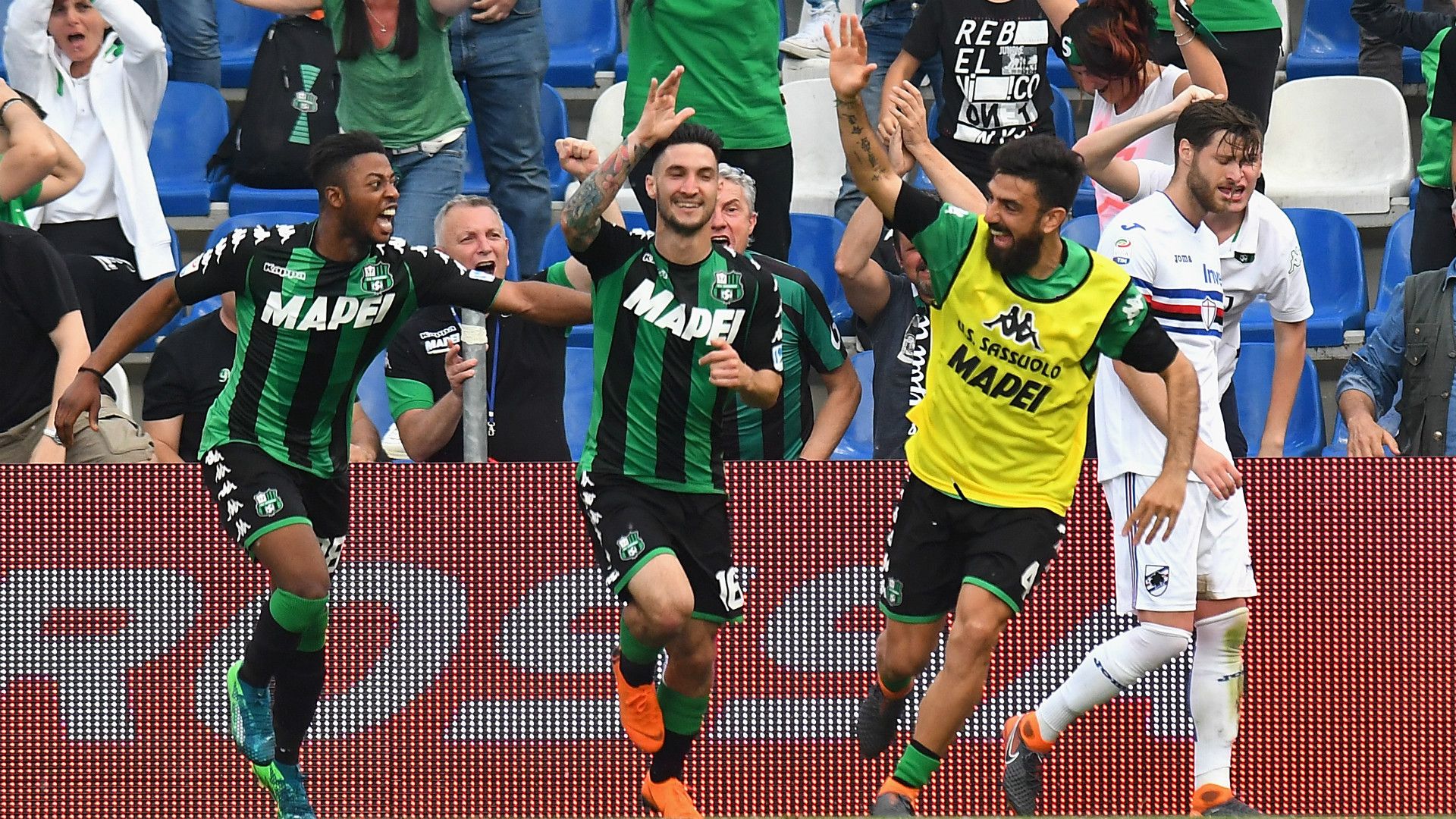 Sassuolo celebrates, Serie A, 06052018