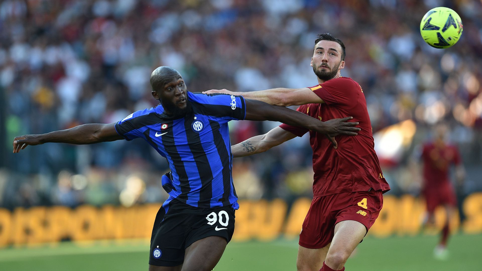Romelu Lukaku Bryan Cristante Roma Inter Serie A