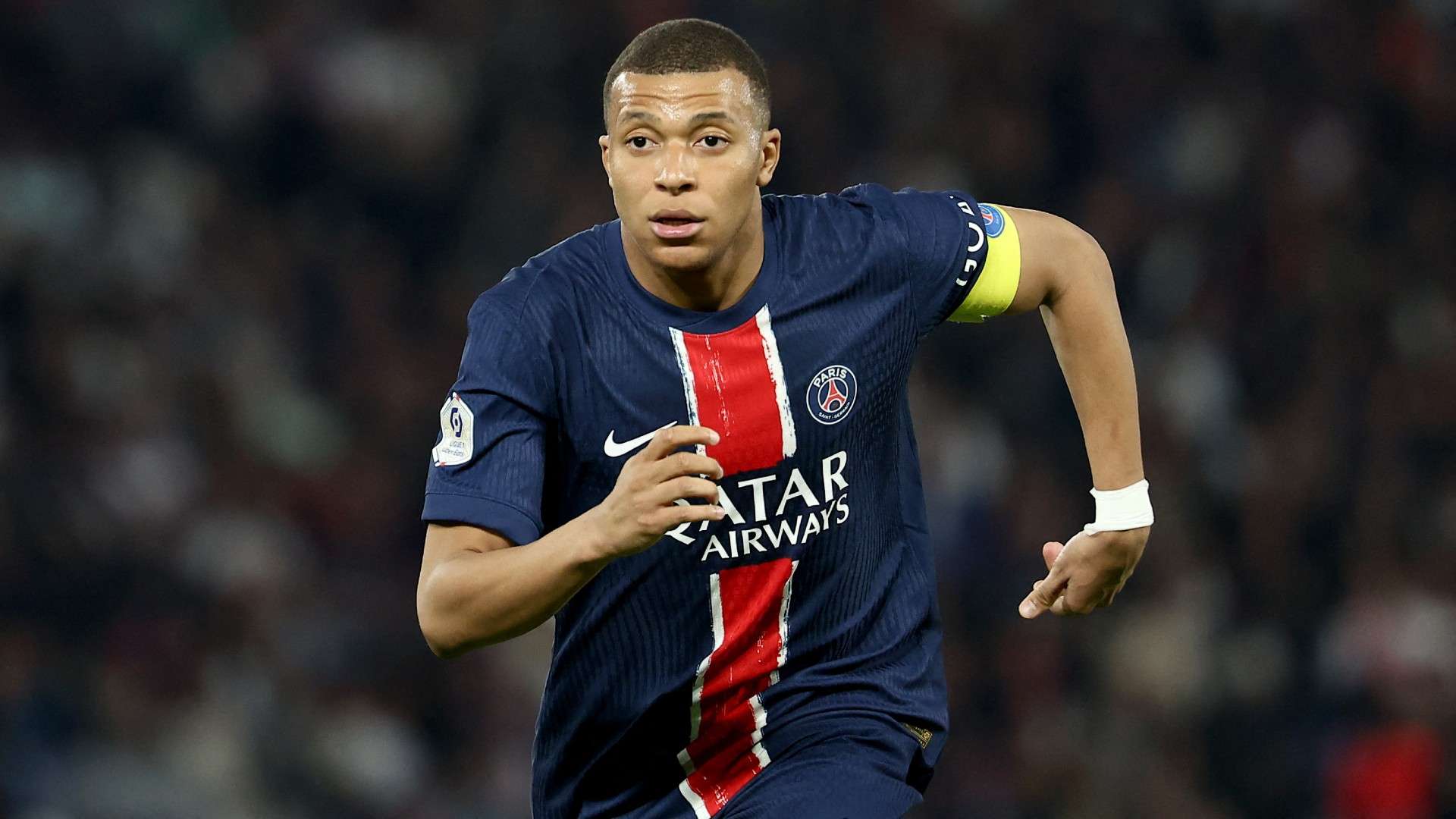 Paris Saint-Germain's French forward #07 Kylian Mbappe runs