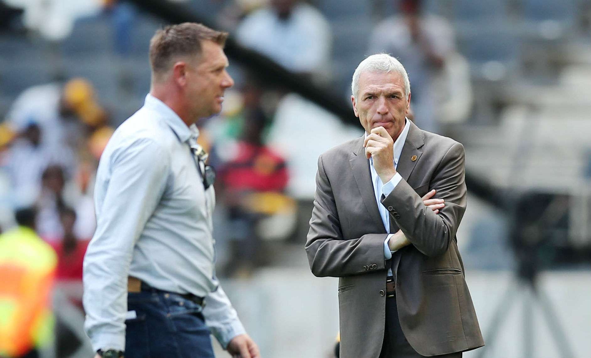 Ernst Middendorp, coach of Kaizer Chiefs and Eric Tinkler, coach of Maritzburg United, November 2019