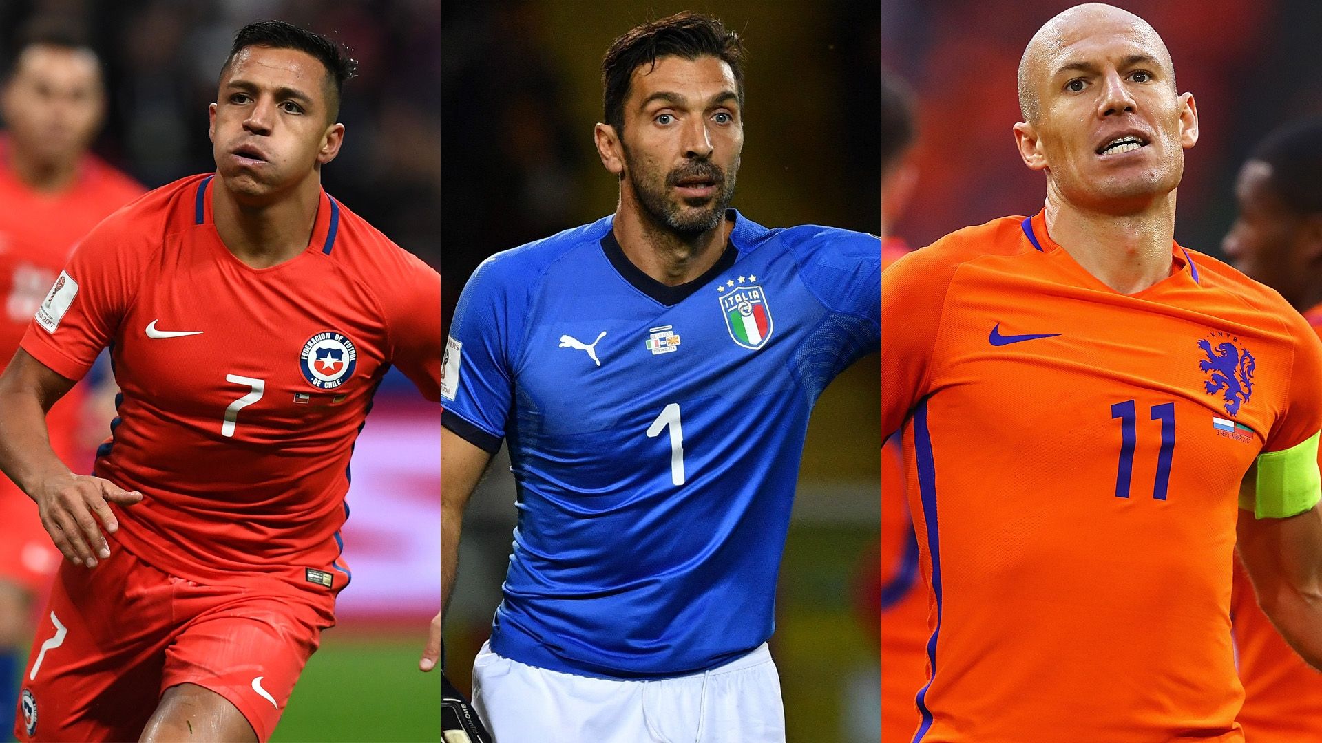 Alexis Sanchez Gianluigi Buffon Arjen Robben Chile Italia Holanda 2017