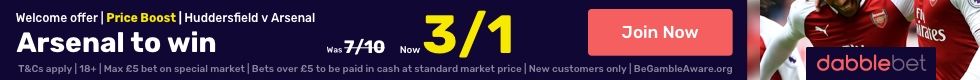 Huddersfield Arsenal dabblebet footer