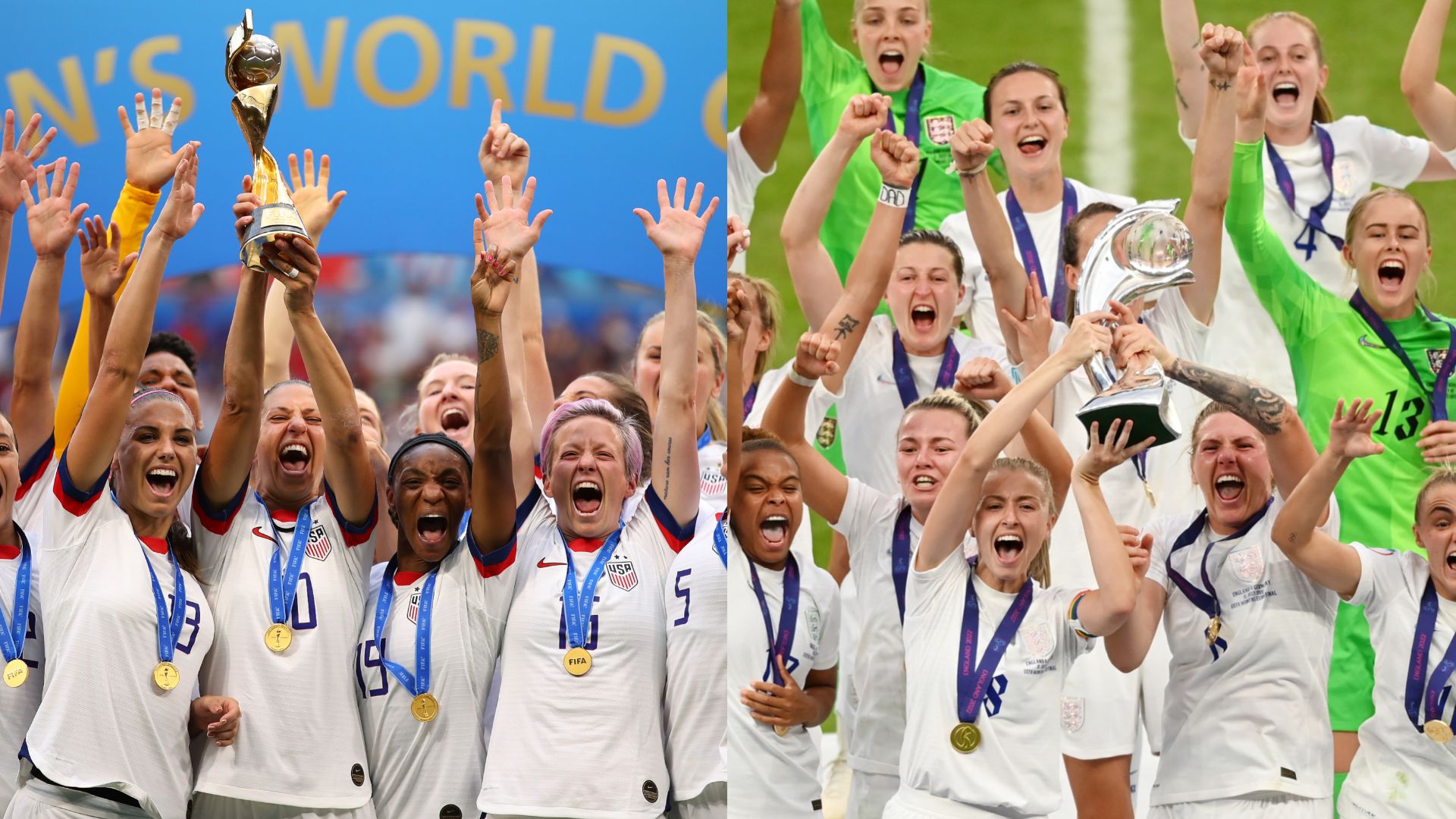 USWNT England World Cup European Championship trophy