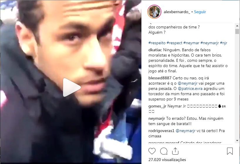 Neymar agressão PSG Rennes 280419