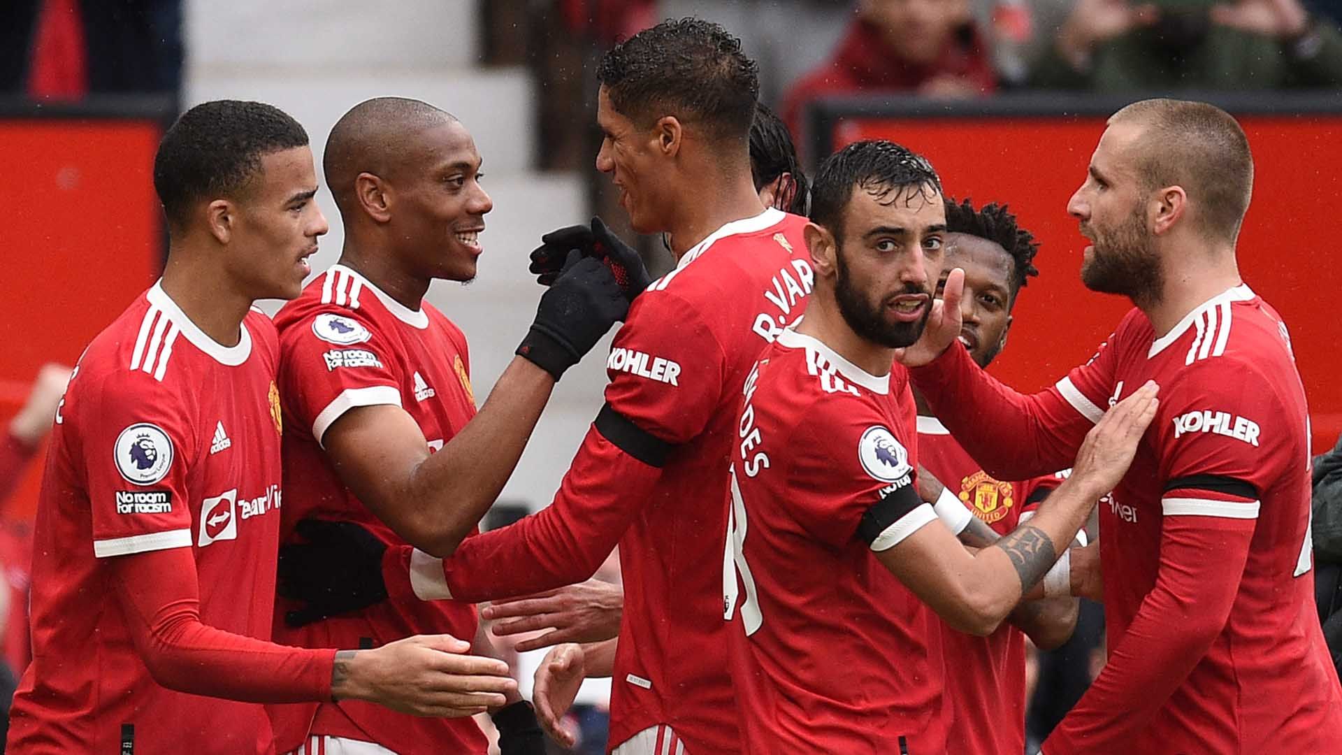 Anthony Martial Man Utd celebrating 2021-22