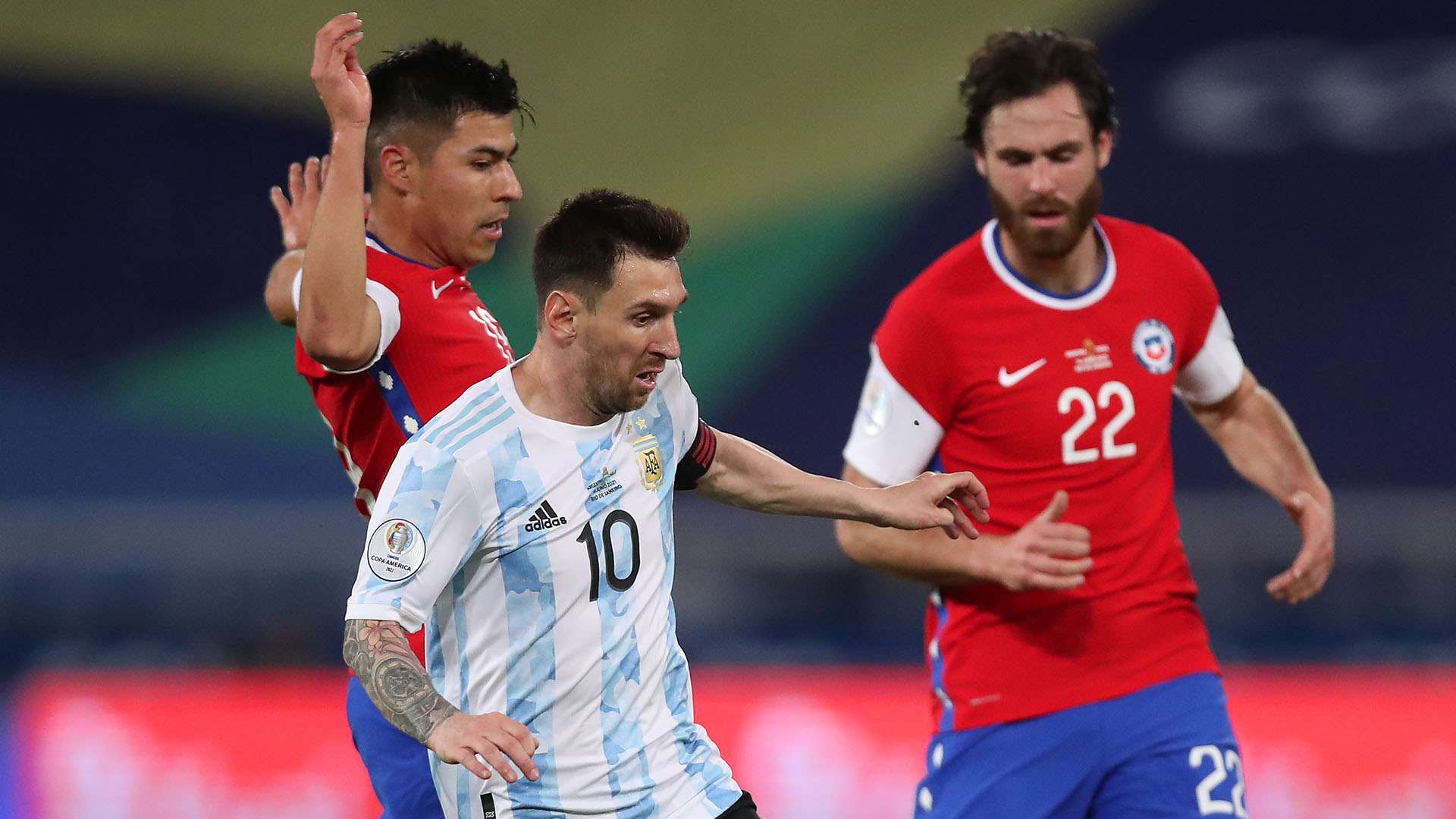 Ben Brereton Lionel Messi Chile Argentina Copa America 2021
