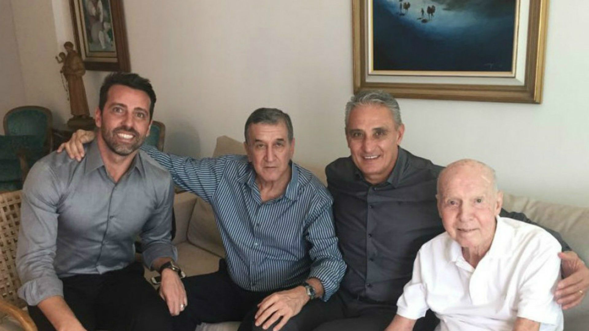 Tite, Zagallo, Parreira e Edu Gaspar