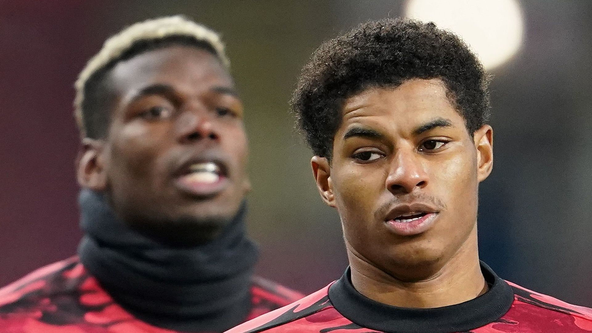 Paul Pogba, Marcus Rashford, Man Utd training