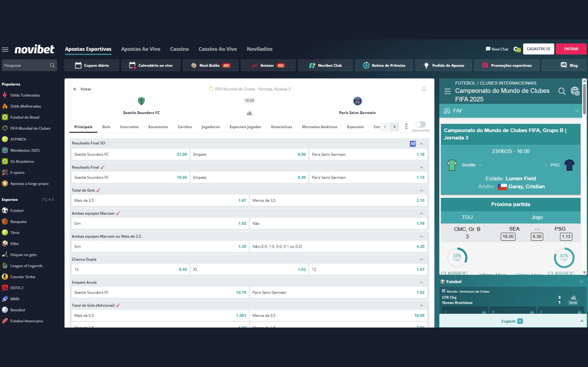 Superodds Novibet mundial de clubes