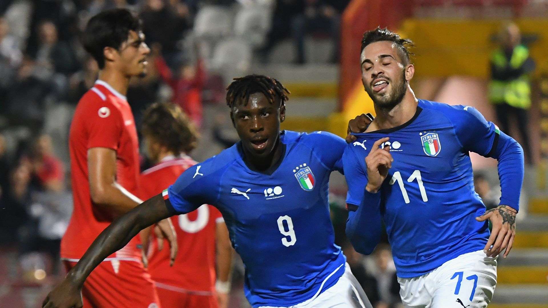 Moise Kean Vittorio Parigini Italy U21 Tunisia U21