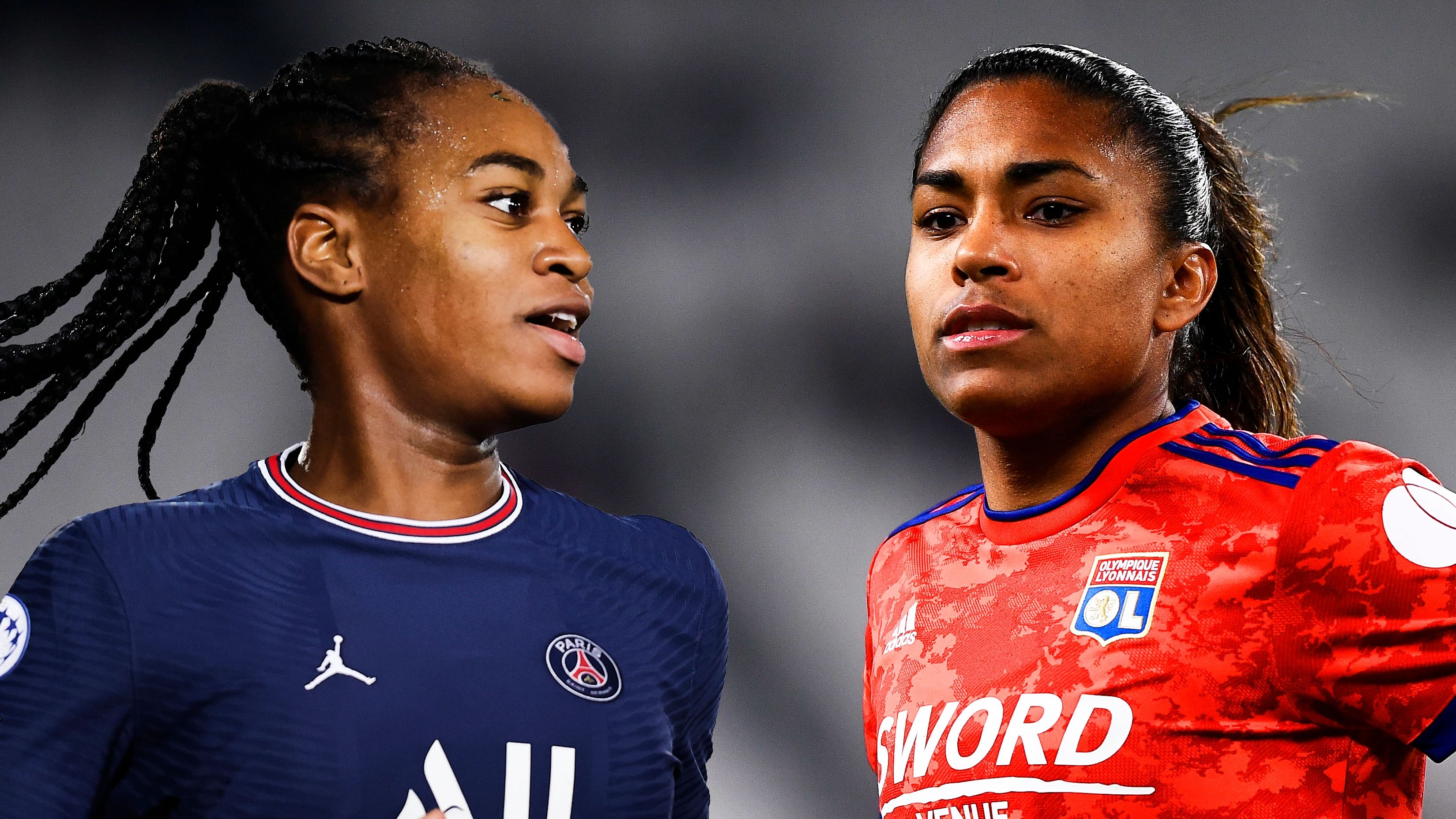 Marie-Antoinette Katoto Catarina Macario PSG Lyon UEFA Women's Champions League GFX