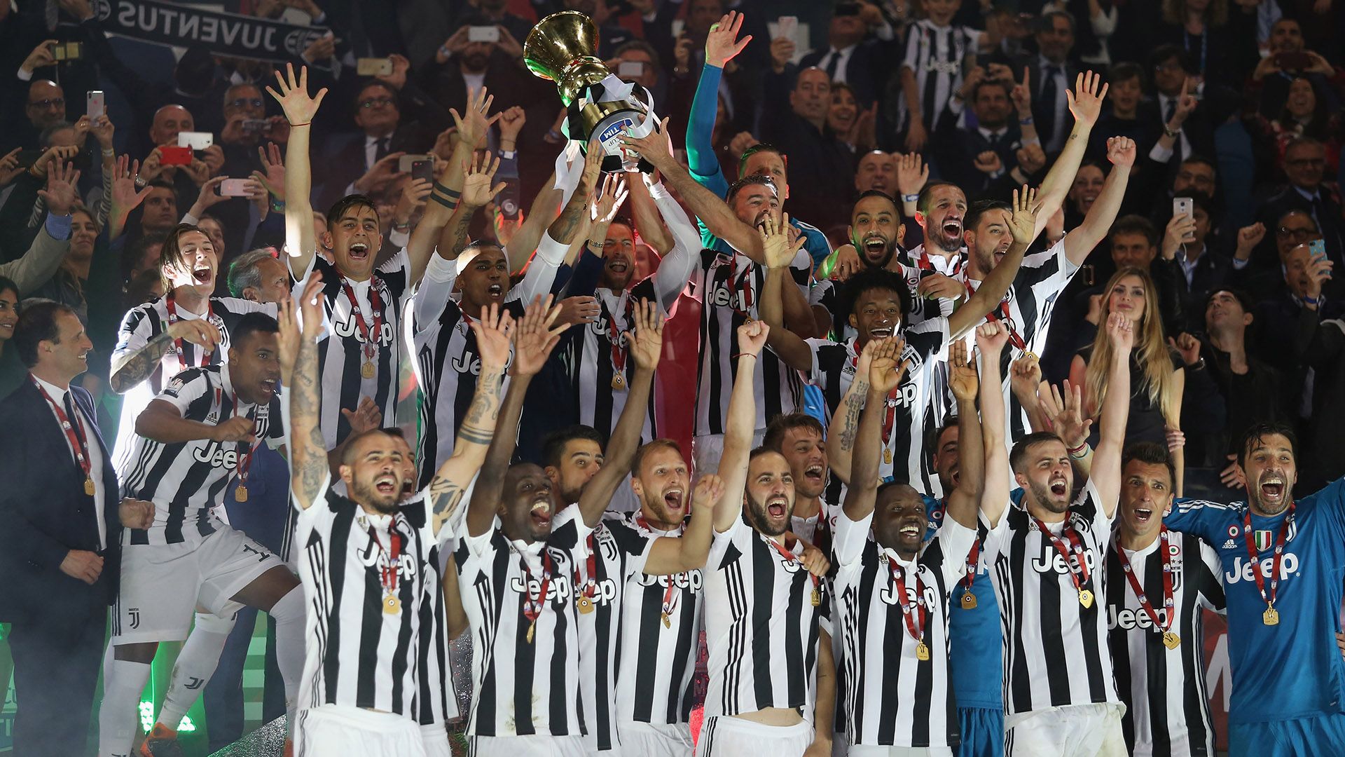 Juventus celebrating Coppa Italia