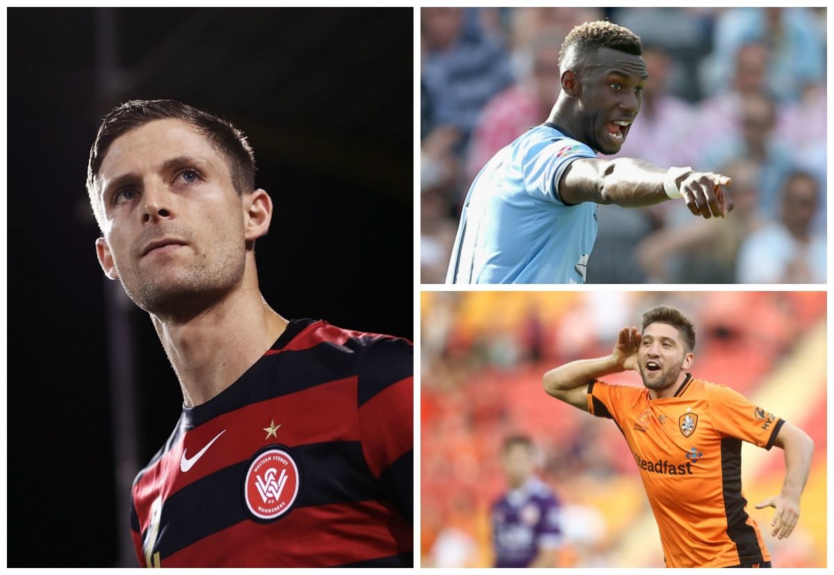 Shannon Cole Western Sydney Wanderers Bernie Ibini Sydney FC Brandon Borrello Brisbane Roar