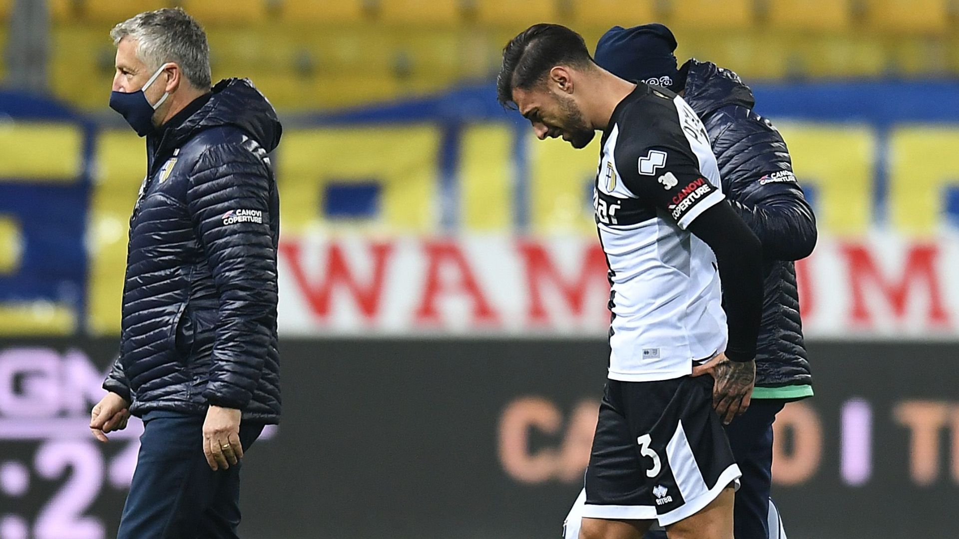 Parma Giuseppe Pezzella injured