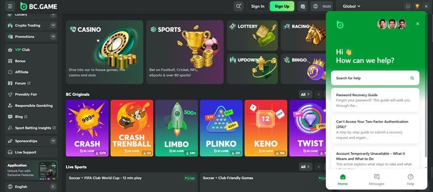 BC.Game Live Support