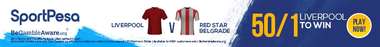 SportPesa new customer offer Liverpool v Red Star