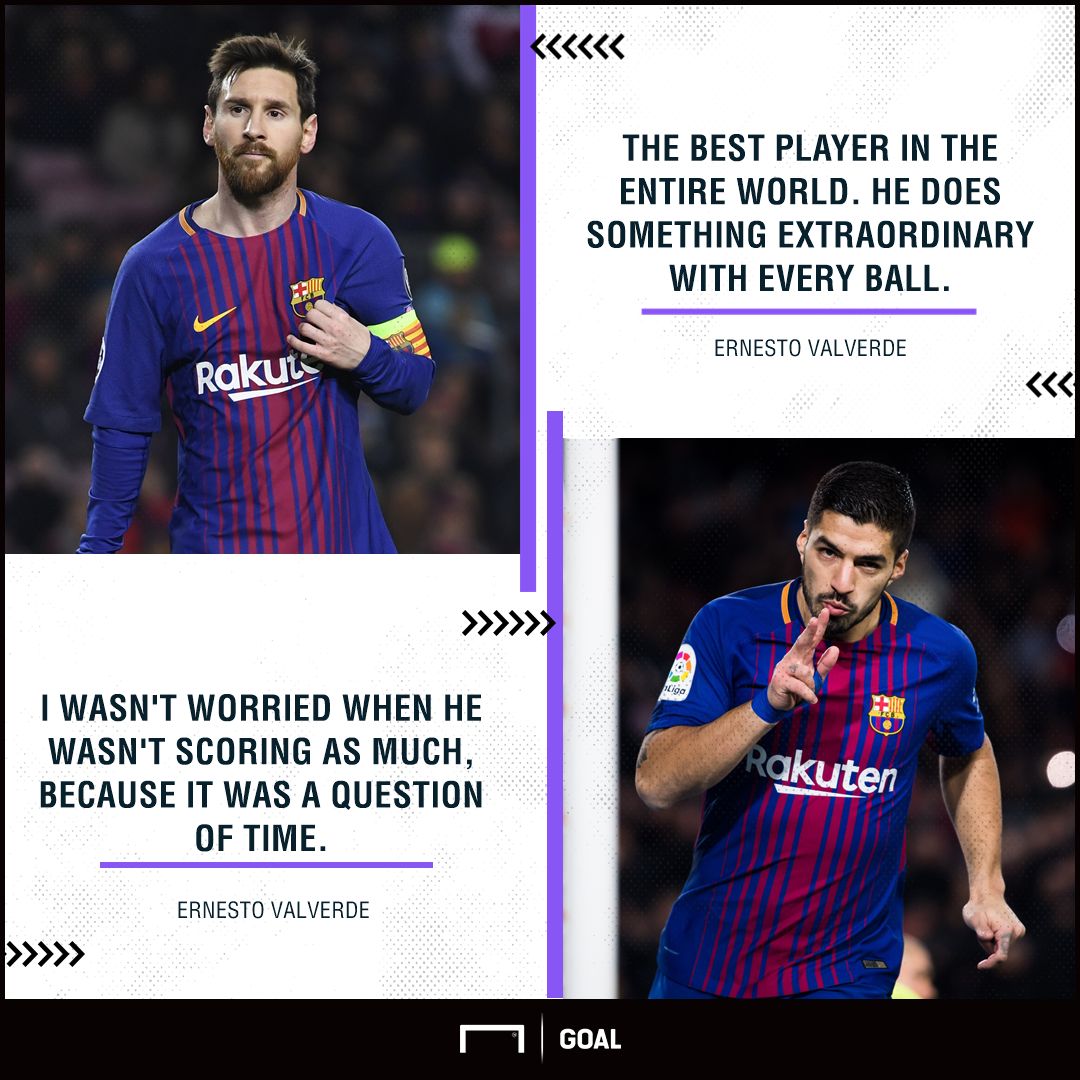 Ernesto Valverde Lionel Messi best Luis Suarez scoring
