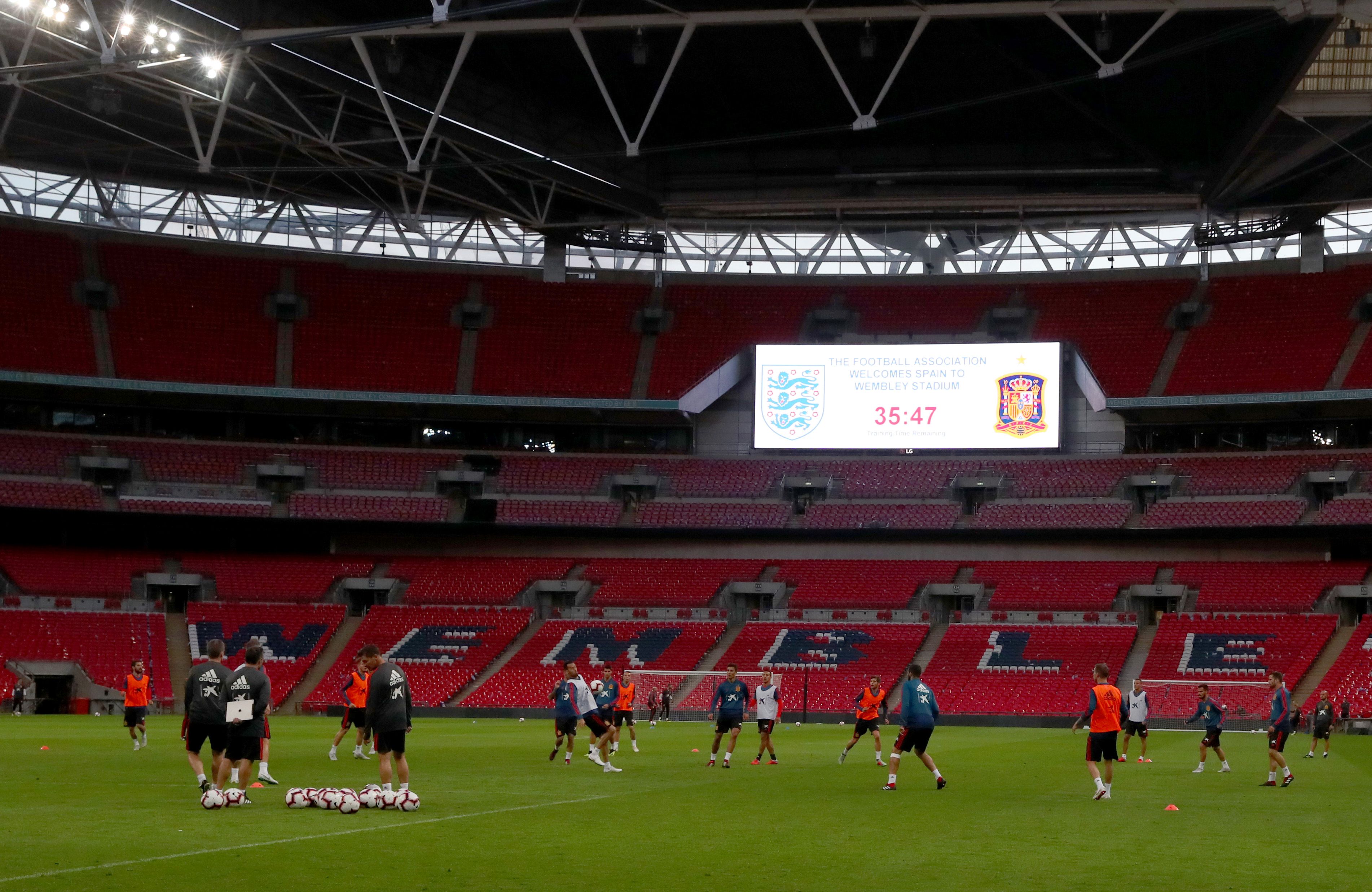 Entrenamiento España en Wembley