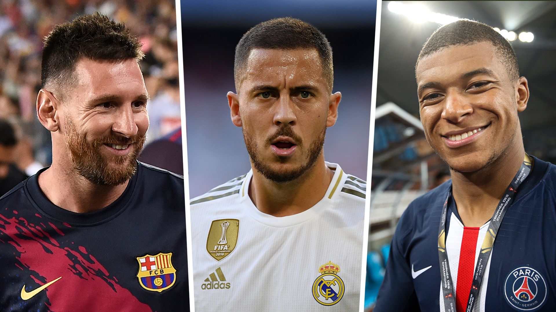 Lionel Messi Eden Hazard Kylian Mbappe GFX