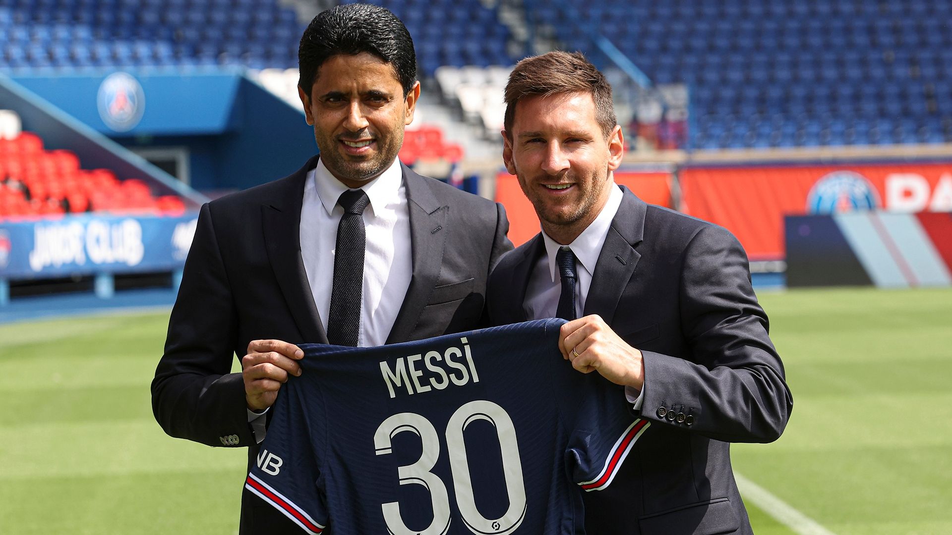 Lionel Messi Nasser Al-Khelaifi PSG shirt 2021-22