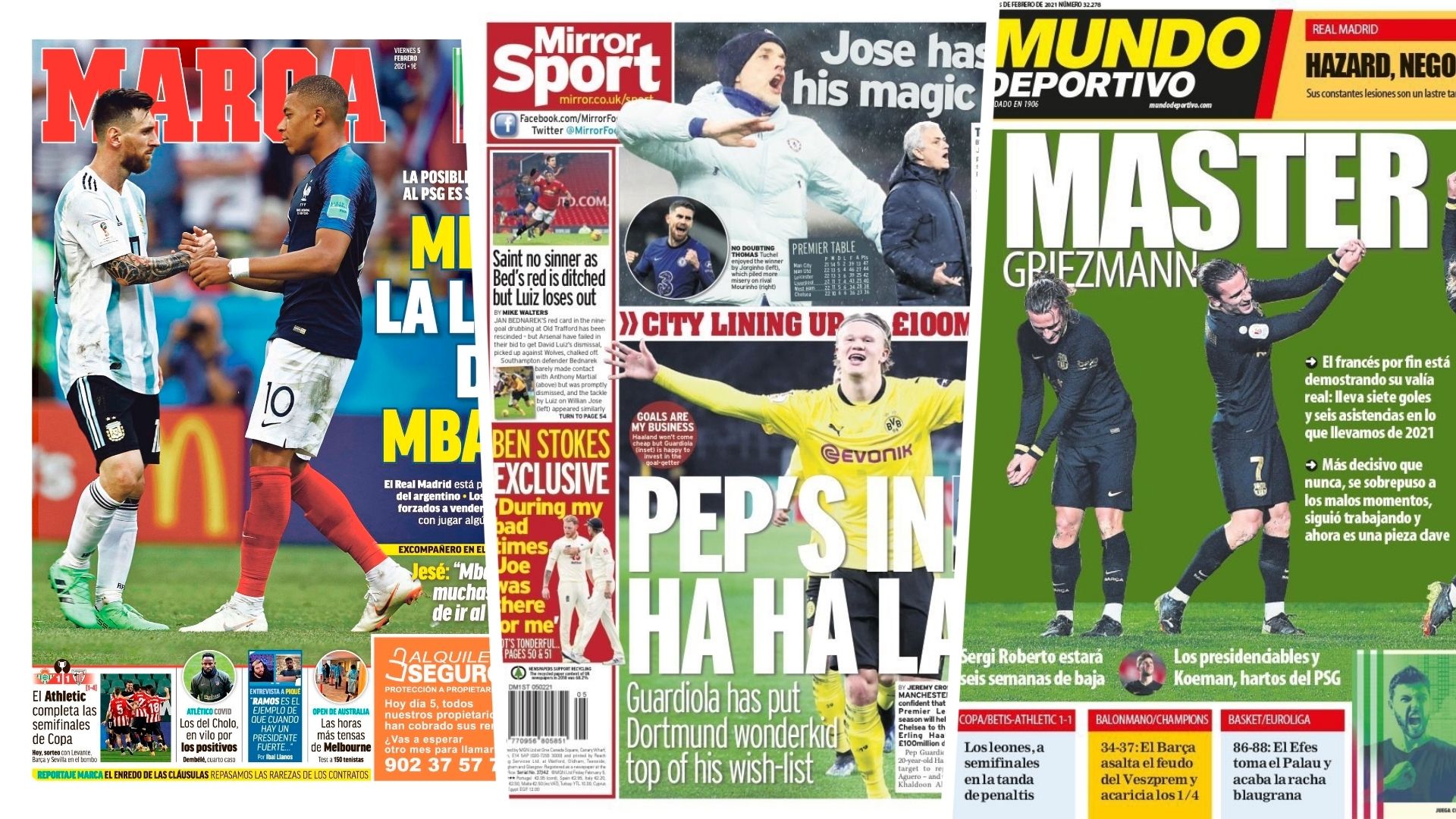 5 Feb newspapers