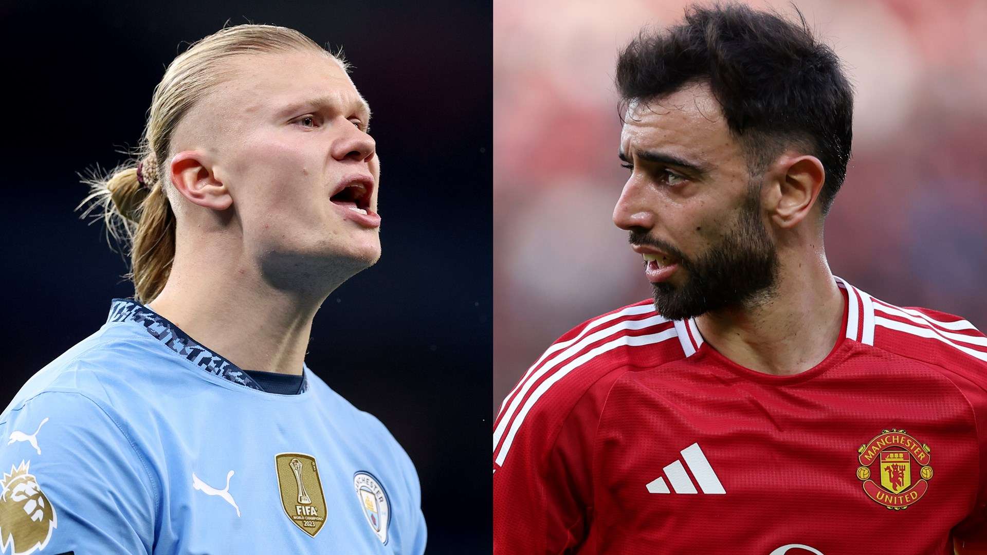 Erling Haaland Bruno Fernandes Man City Man Utd