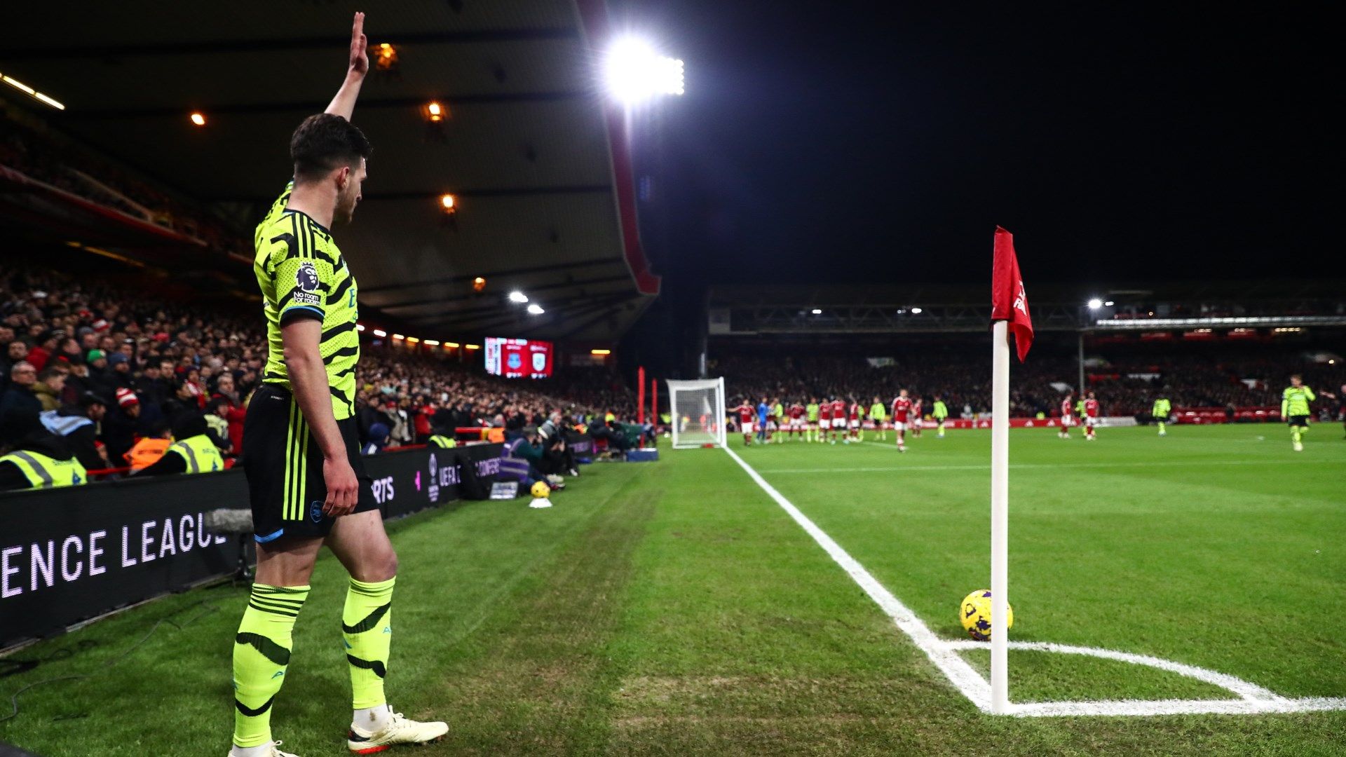 Declan Rice Arsenal corner 2023-24