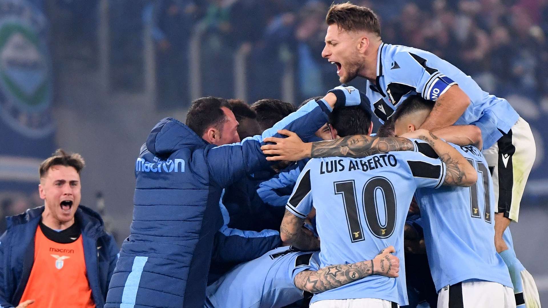 Lazio celebrating Inter Serie A