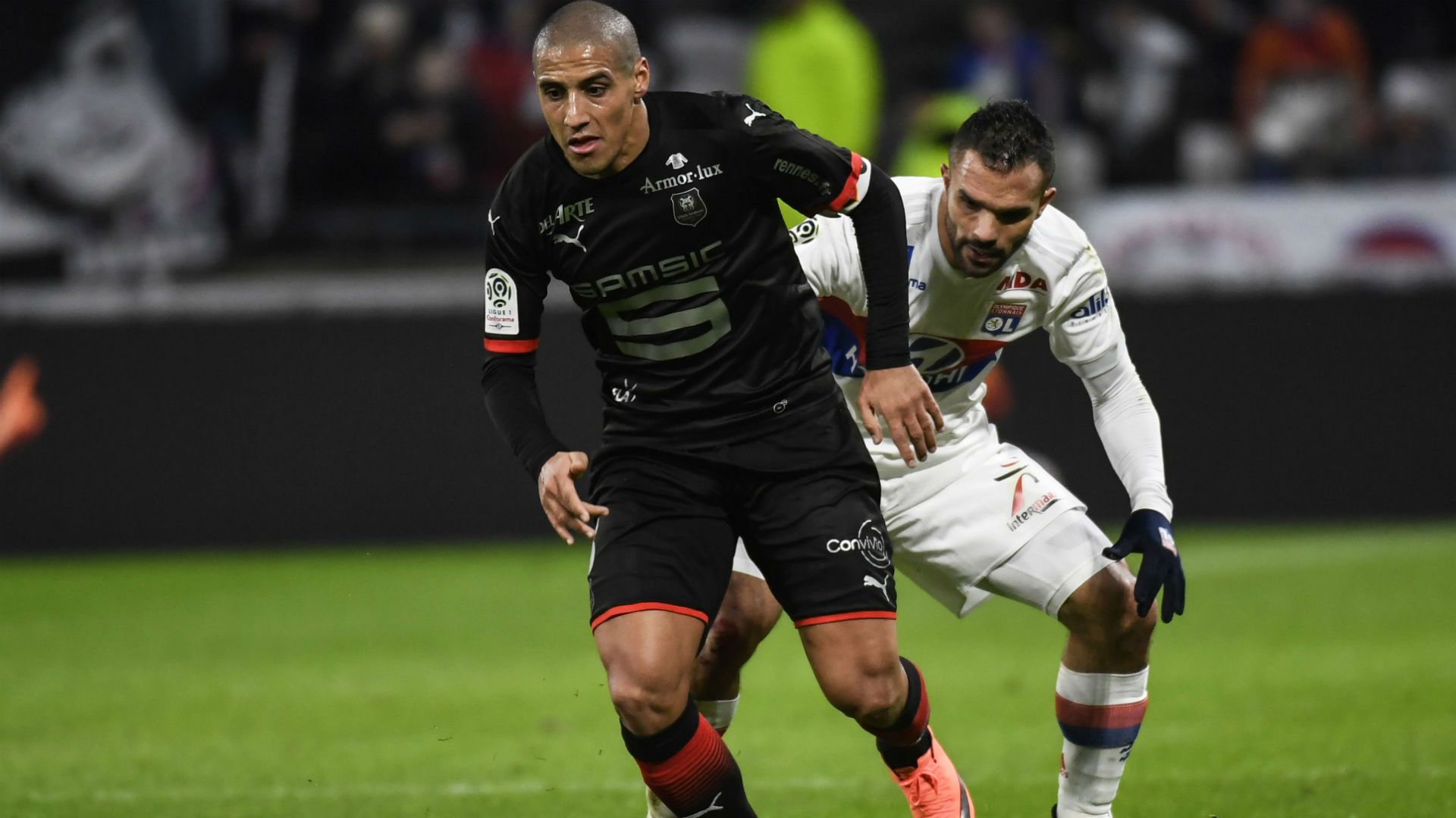 Wahbi Khazri Jeremy Morel Lyon Rennes Ligue 1 11022018