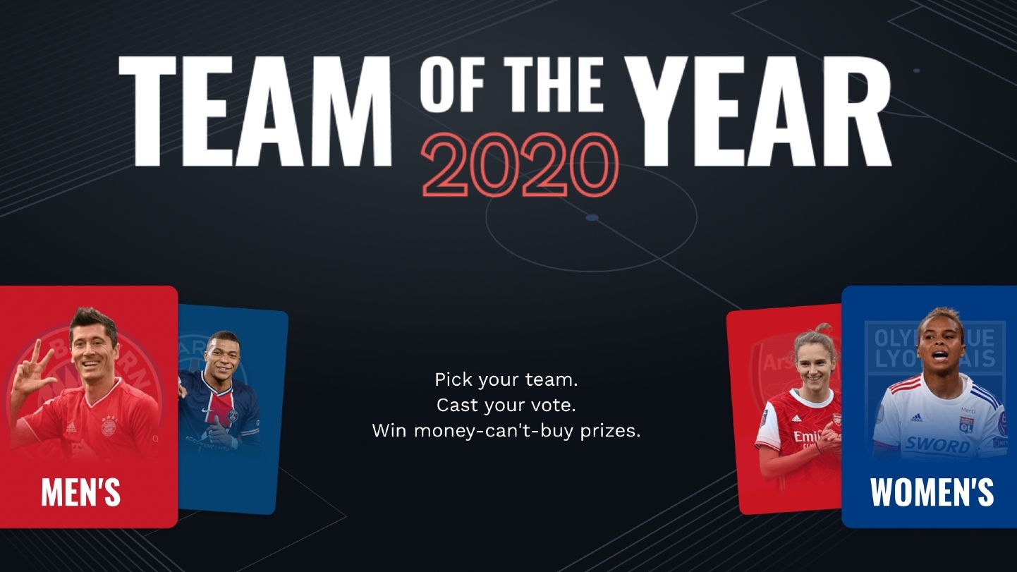 UEFA team of the year 2020 voting page