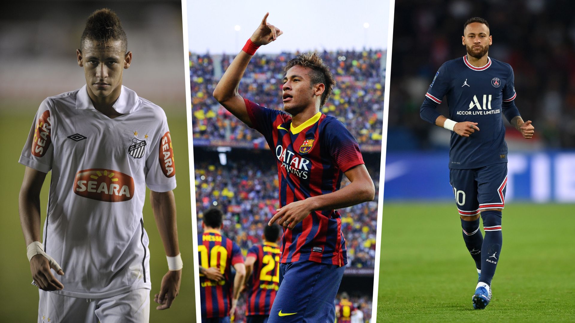 Neymar Santos Barcelona PSG GFX