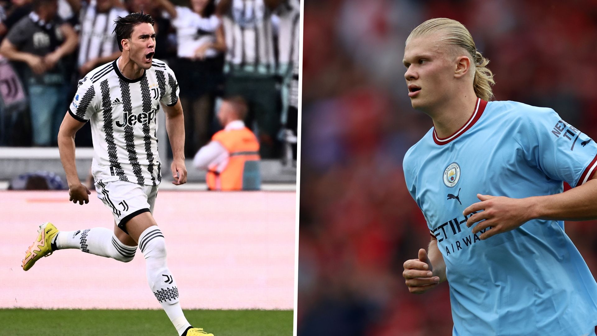 Dusan Vlahovic, Erling Haaland GFX