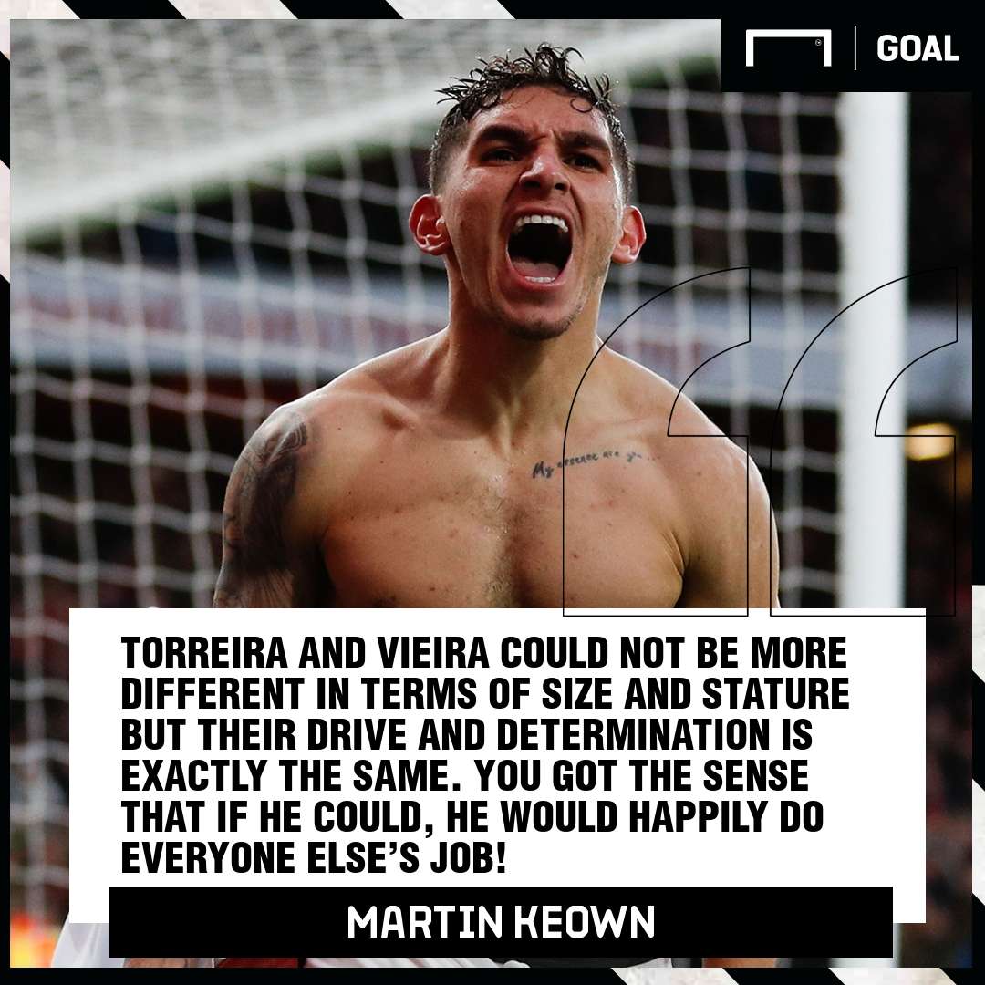 Lucas Torreira Martin Keown Arsenal PS