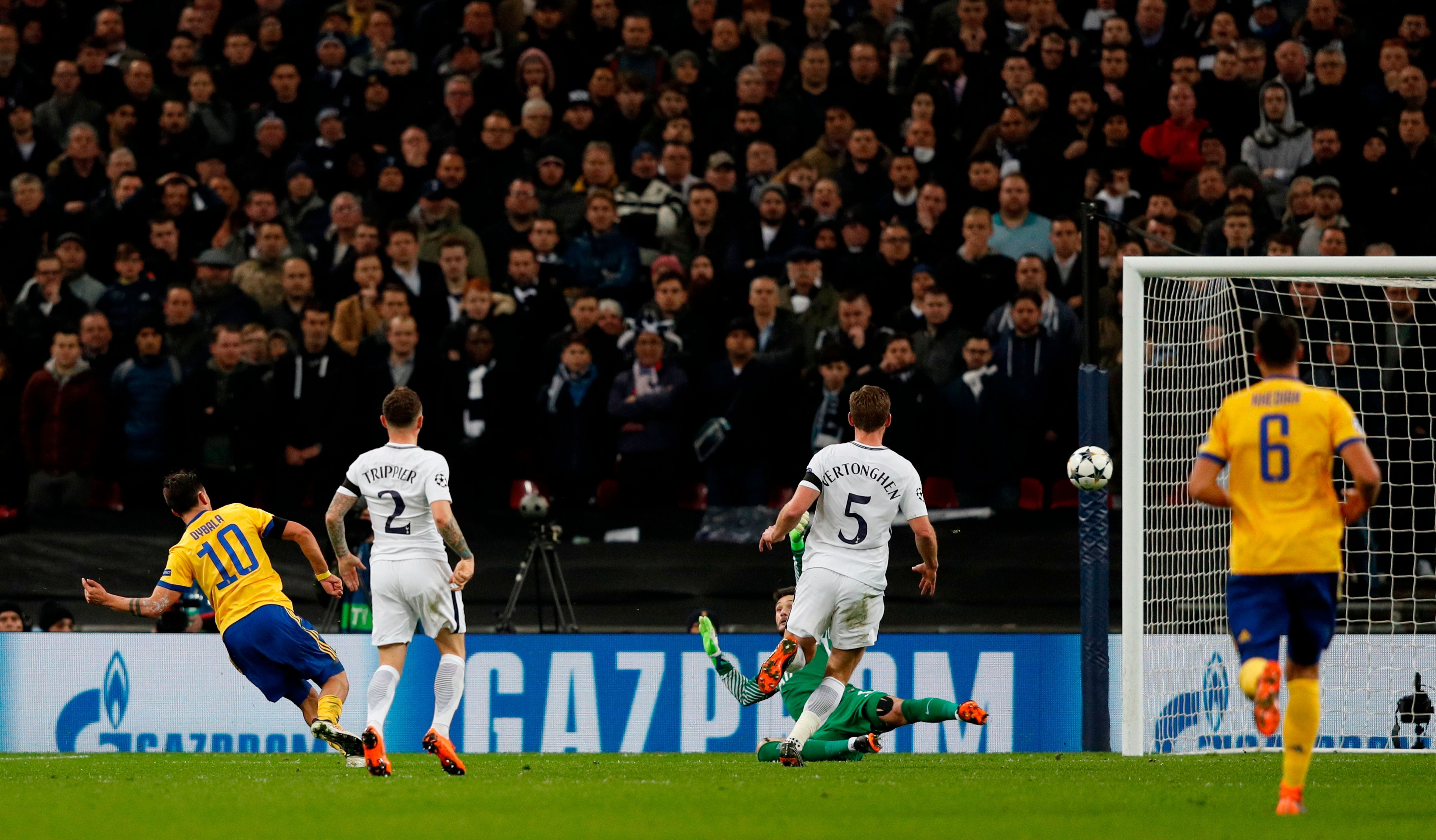 Paulo Dybala scores Tottenham Juventus