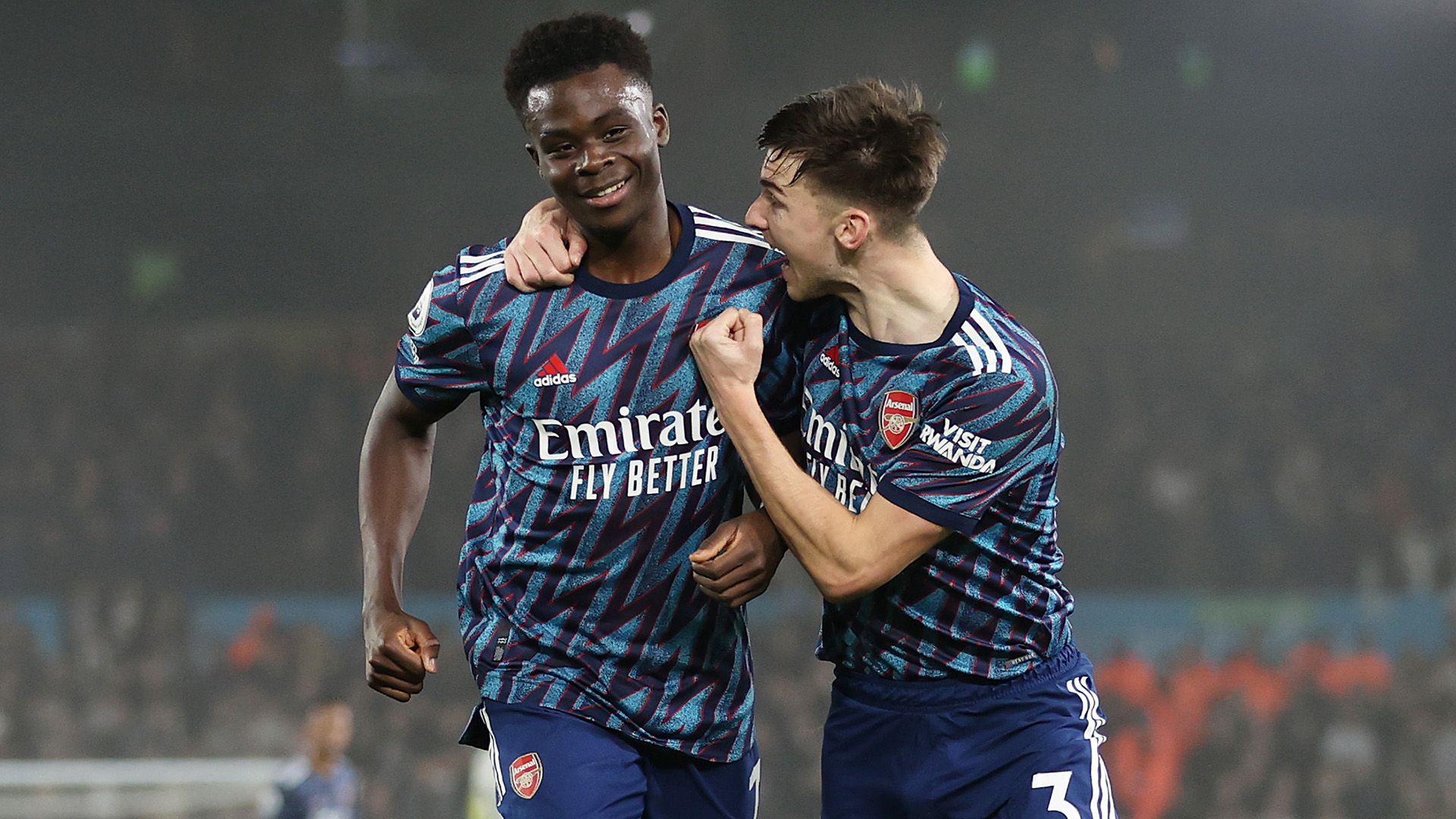 Bukayo Saka Kieran Tierney Arsenal 2021-22