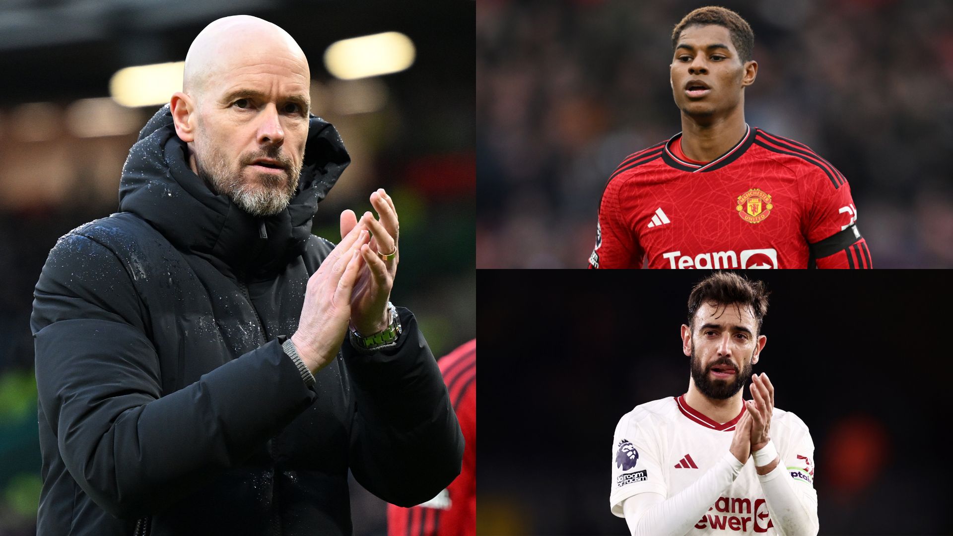 Ten Hag Rashford Bruno Fernandes Man Utd