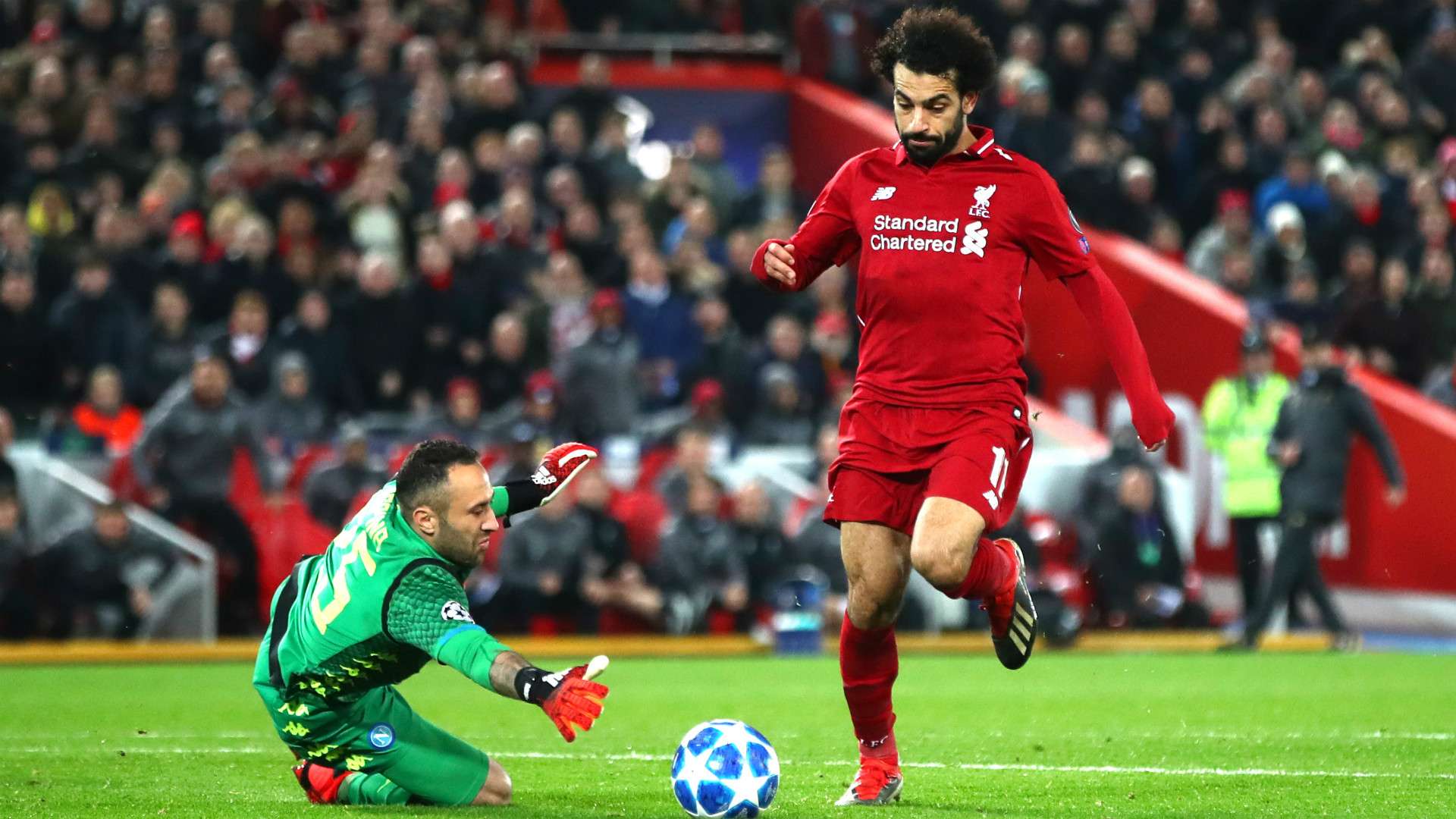 DAVID OSPINA NAPOLI MOHAMED SALAH LIVERPOOL CHAMPIONS LEAGUE 11122018
