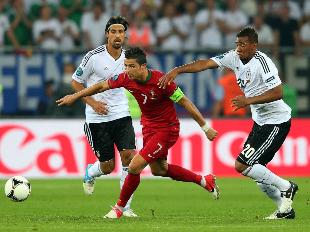 Germany Portugal European Championship 2012 Sami Khedira Jerome Boateng Cristiano Ronaldo
