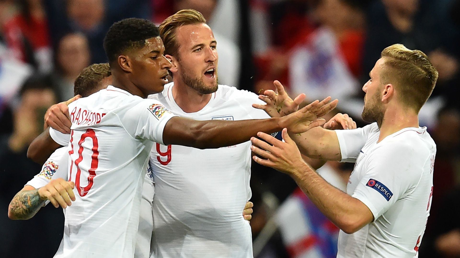 Marcus Rashford Harry Kane Luke Shaw England 2018-19